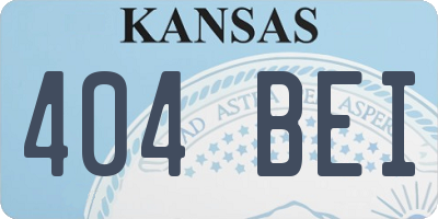 KS license plate 404BEI