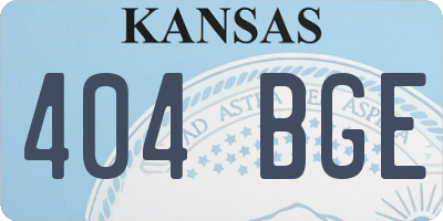 KS license plate 404BGE