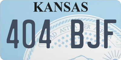 KS license plate 404BJF