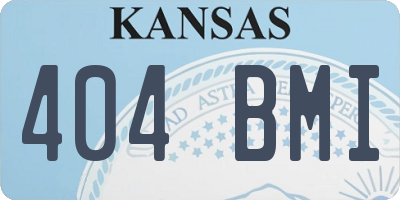 KS license plate 404BMI