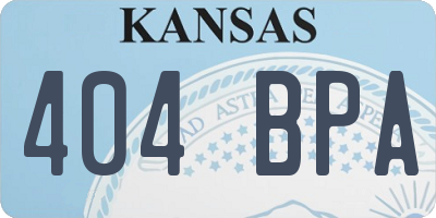 KS license plate 404BPA