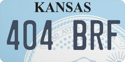 KS license plate 404BRF