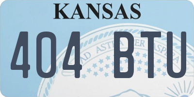 KS license plate 404BTU