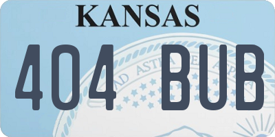 KS license plate 404BUB