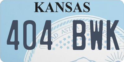 KS license plate 404BWK