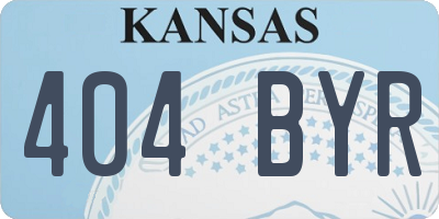 KS license plate 404BYR