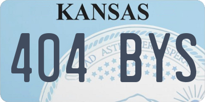 KS license plate 404BYS