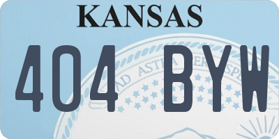 KS license plate 404BYW