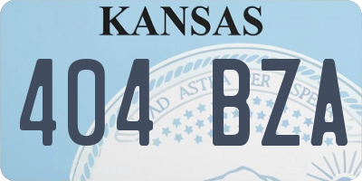 KS license plate 404BZA
