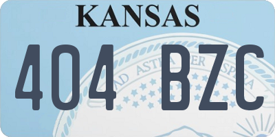 KS license plate 404BZC
