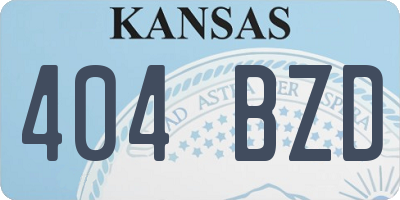 KS license plate 404BZD