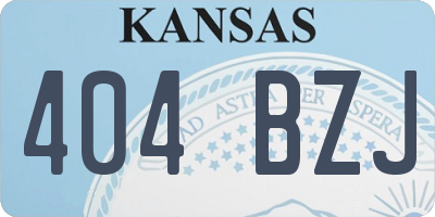 KS license plate 404BZJ