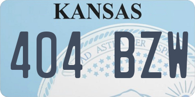 KS license plate 404BZW