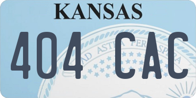 KS license plate 404CAC