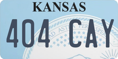 KS license plate 404CAY