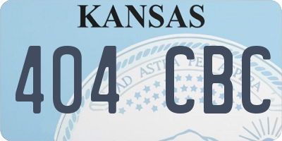 KS license plate 404CBC