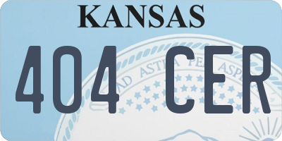 KS license plate 404CER