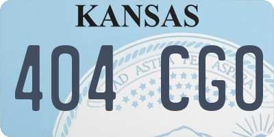 KS license plate 404CGO