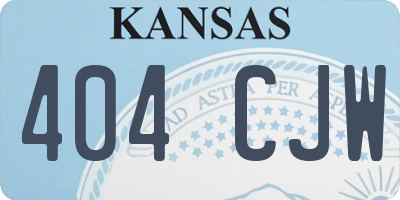 KS license plate 404CJW