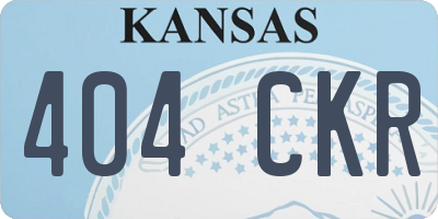 KS license plate 404CKR
