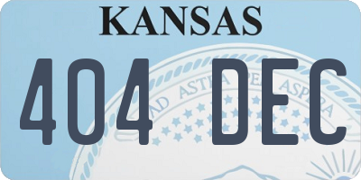 KS license plate 404DEC