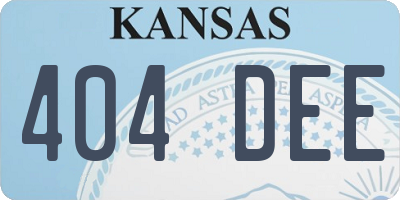 KS license plate 404DEE