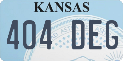 KS license plate 404DEG