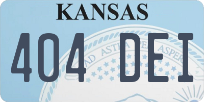 KS license plate 404DEI