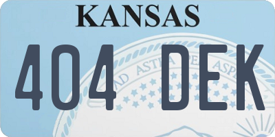 KS license plate 404DEK