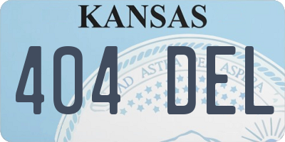KS license plate 404DEL