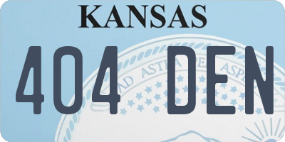 KS license plate 404DEN