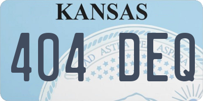 KS license plate 404DEQ