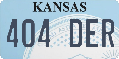 KS license plate 404DER