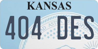 KS license plate 404DES