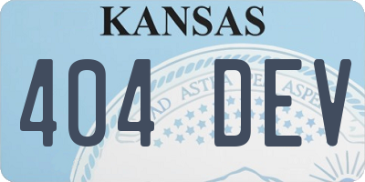 KS license plate 404DEV