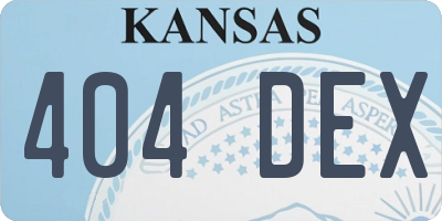 KS license plate 404DEX