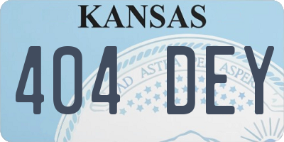 KS license plate 404DEY