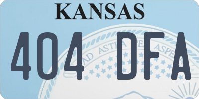 KS license plate 404DFA
