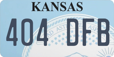 KS license plate 404DFB