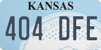 KS license plate 404DFE
