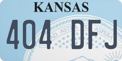 KS license plate 404DFJ