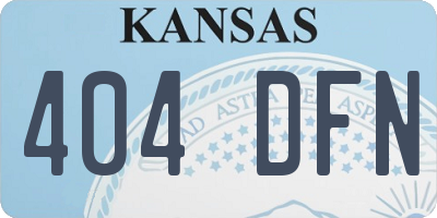 KS license plate 404DFN