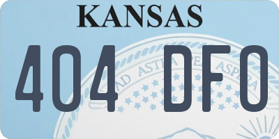 KS license plate 404DFO