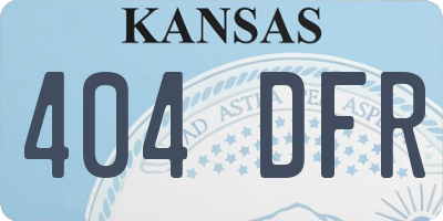 KS license plate 404DFR