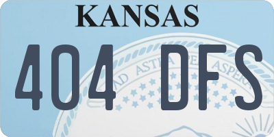 KS license plate 404DFS