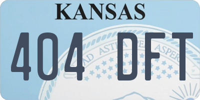 KS license plate 404DFT