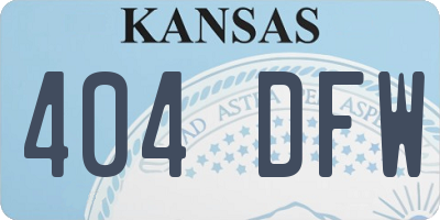 KS license plate 404DFW