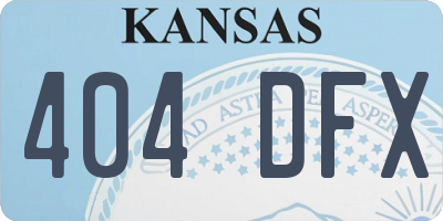 KS license plate 404DFX