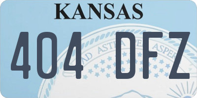 KS license plate 404DFZ