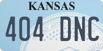 KS license plate 404DNC